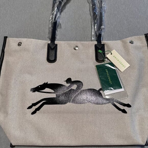 Longchamp Essential Toile Large Canvas Tote Shoulder Bag - Picture 1 of 7